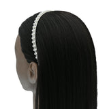 Platinum Rhinestone Embossed Pearl Headband