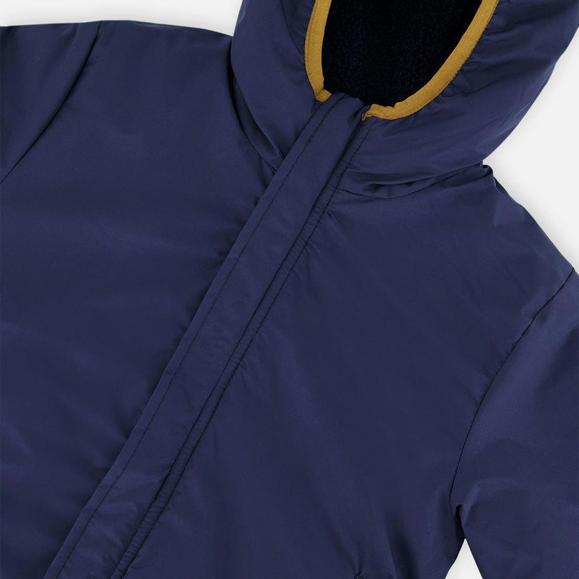 Baby Reversible Mid-Season Jacket Dark Blue, Beige and Brown