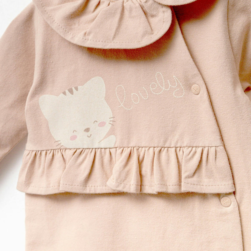 Pink Lovely Kitten Babygrow