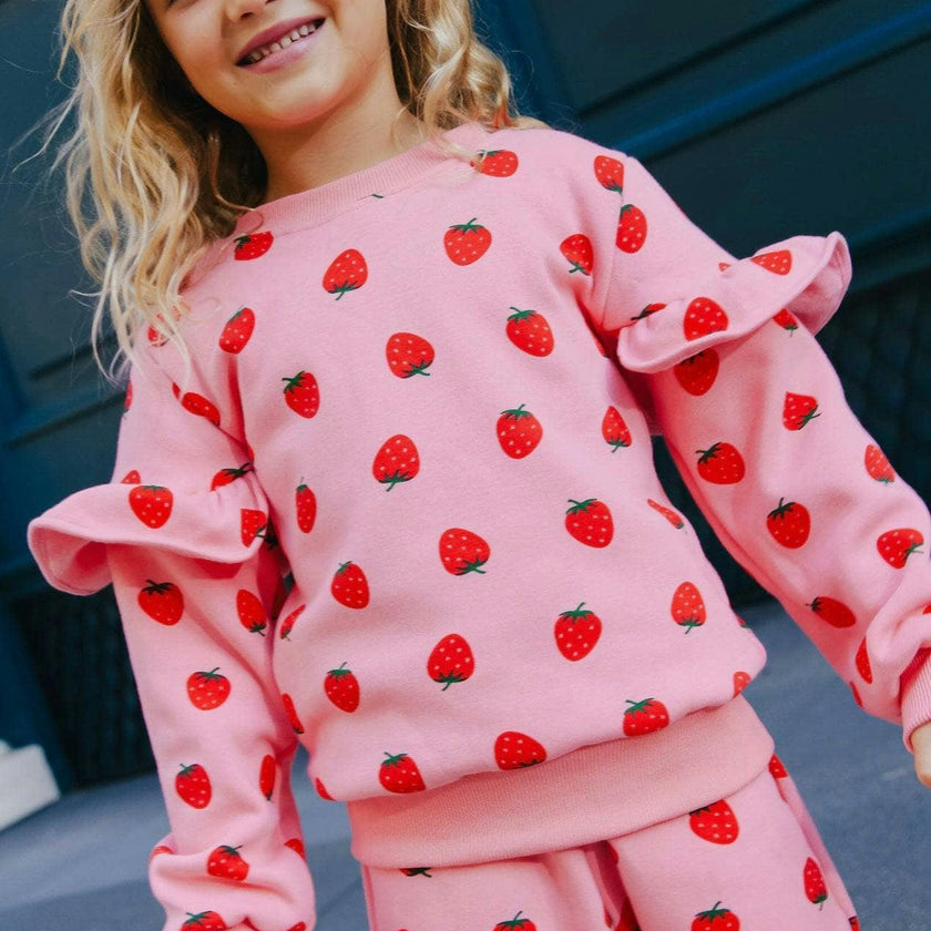 Strawberry Ruffle Joggers Set