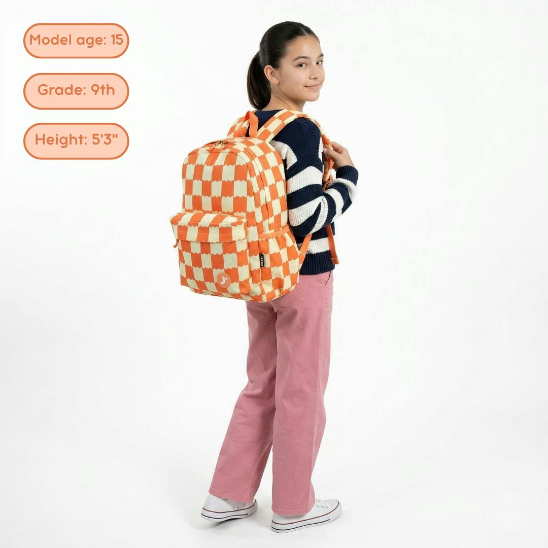 Oz Daypack Backpack with Doodle Large Pencil Case in Wiggle Coral