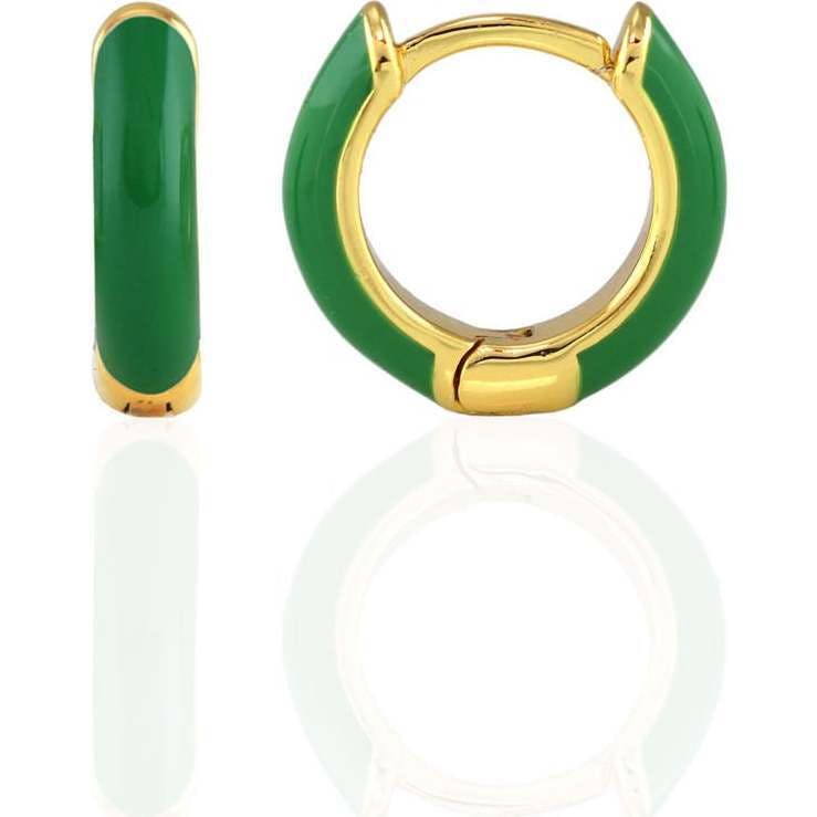 Enamel Huggie Hoop Earrings