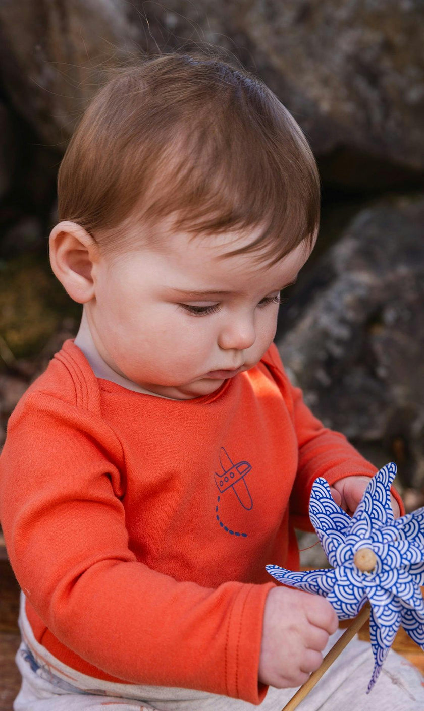 Organic Cotton Onesie Coral