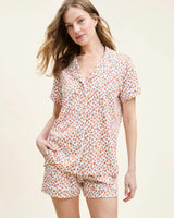 Women's Pima Short Sleeve Short Set in Pumpkin Patch