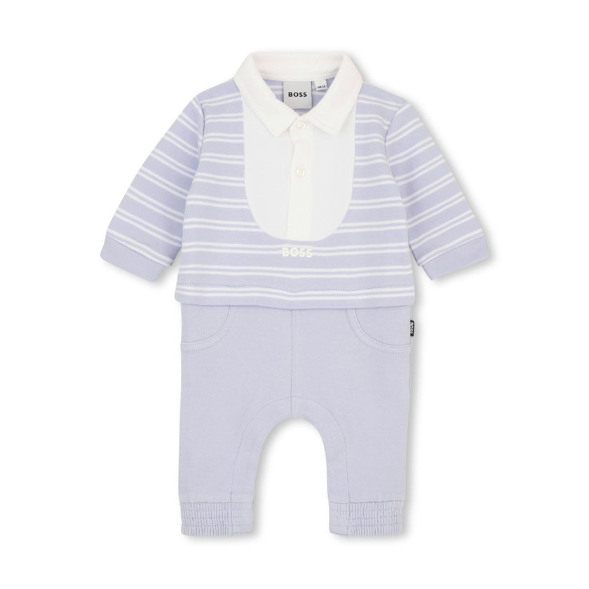 Pale Blue Logo Baby One-Piece Set
