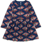 Long Sleeve Wrap Neck Dress, Multi