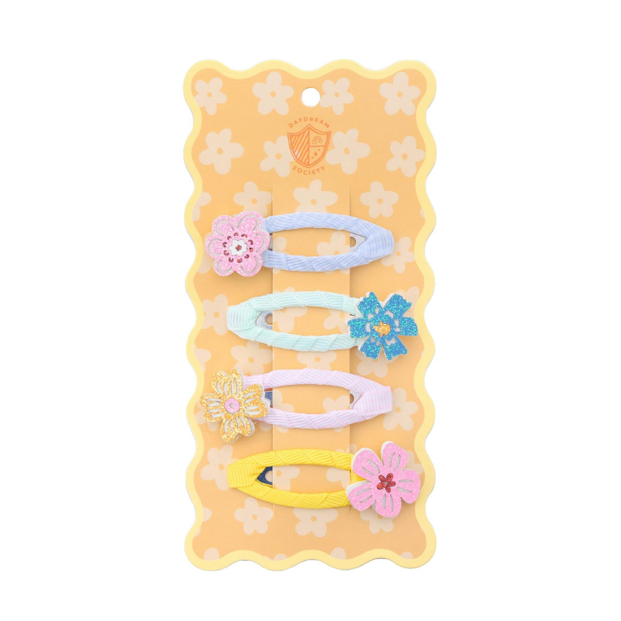 Bunnies In The Garden Flower Hair Clip Set