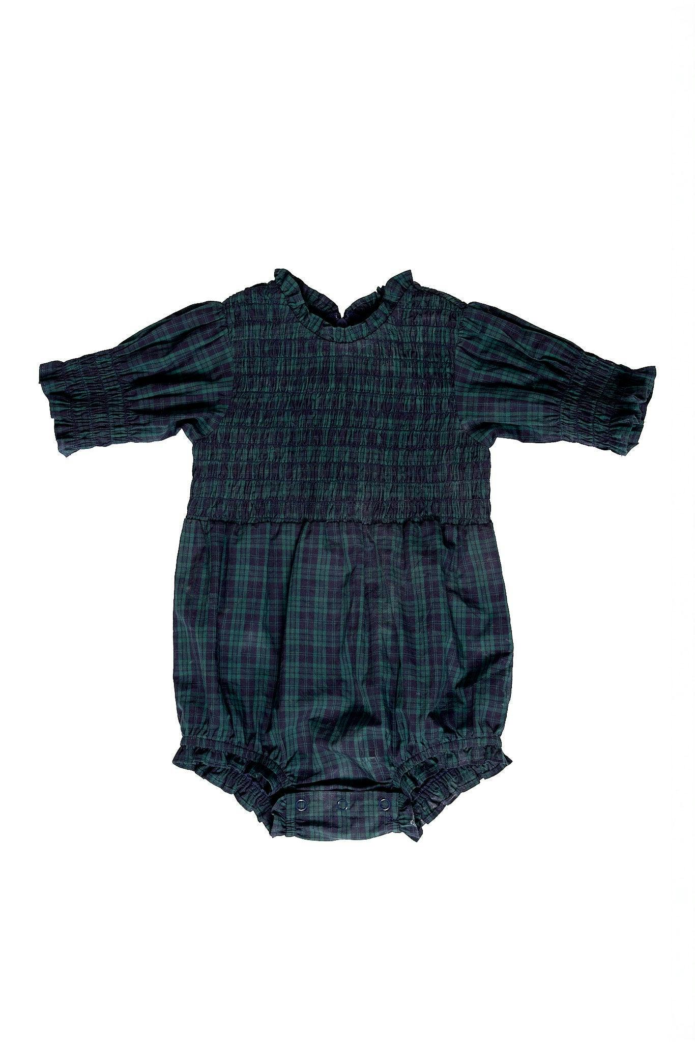 Baby Finley Romper in Twilight Pine Plaid