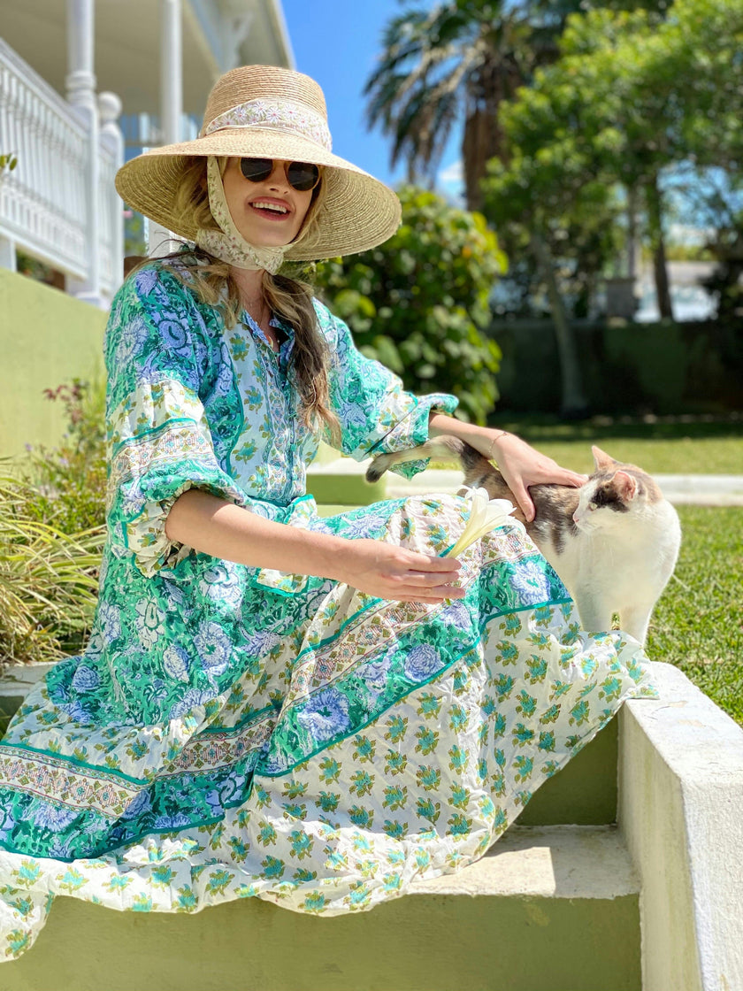 Wildflower Sun Hat (PreOrder Shipping June 15th) - Red Wide & Short Grosgrain Ribbon
