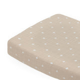 Cotton Muslin Changing Pad Cover - Taupe Cross