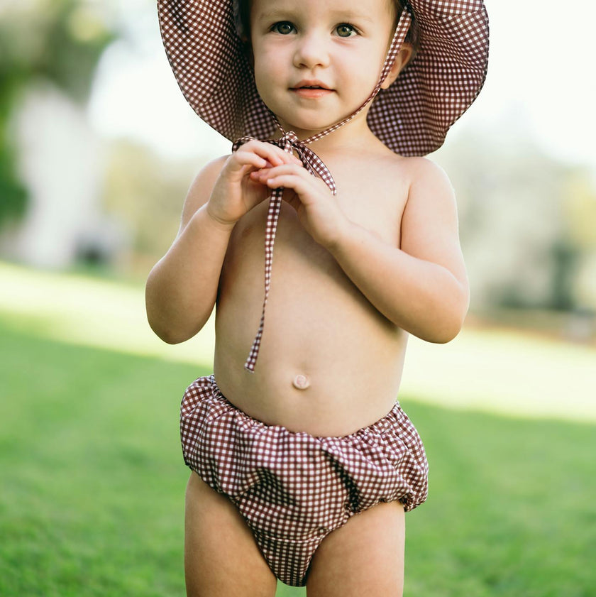 baby cocoa gingham diaper cover