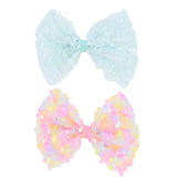 Sequin Bow Hairclip Set