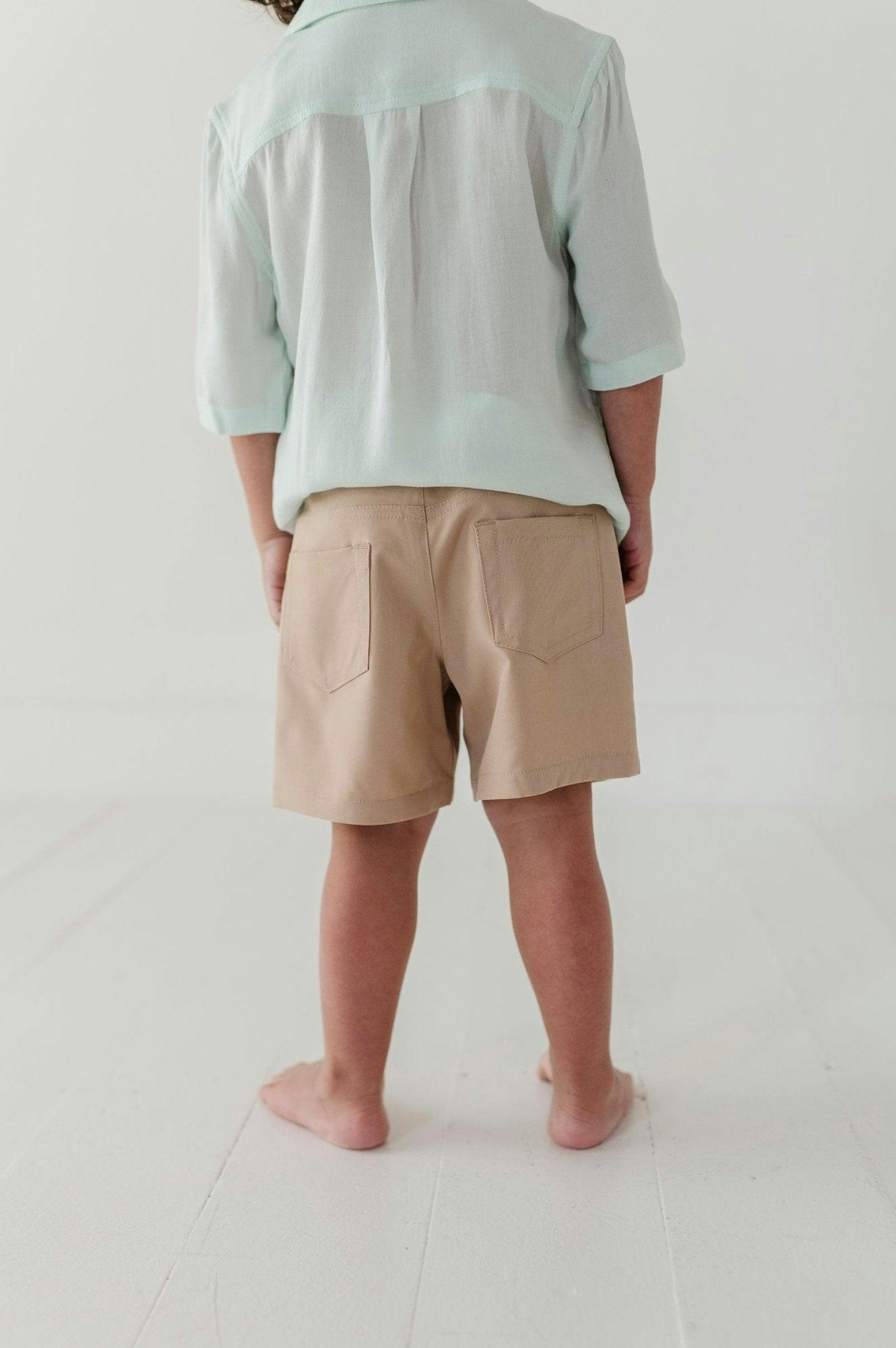 Boys Dressy Shorts in Khaki