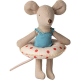 Little sister, Beach mouse with float -  Red dots