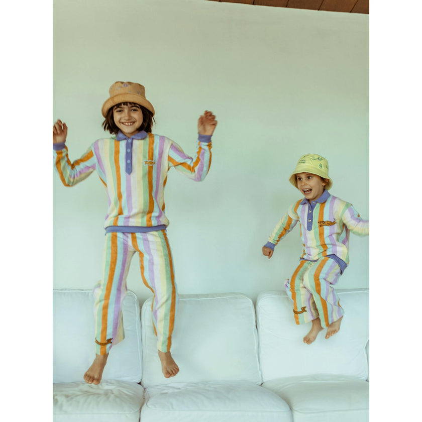 children's terry culotte pants - sunset stripes