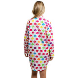 Women's Drawbertson Drippy Lips Night Shirt - Organic Cotton Poplin