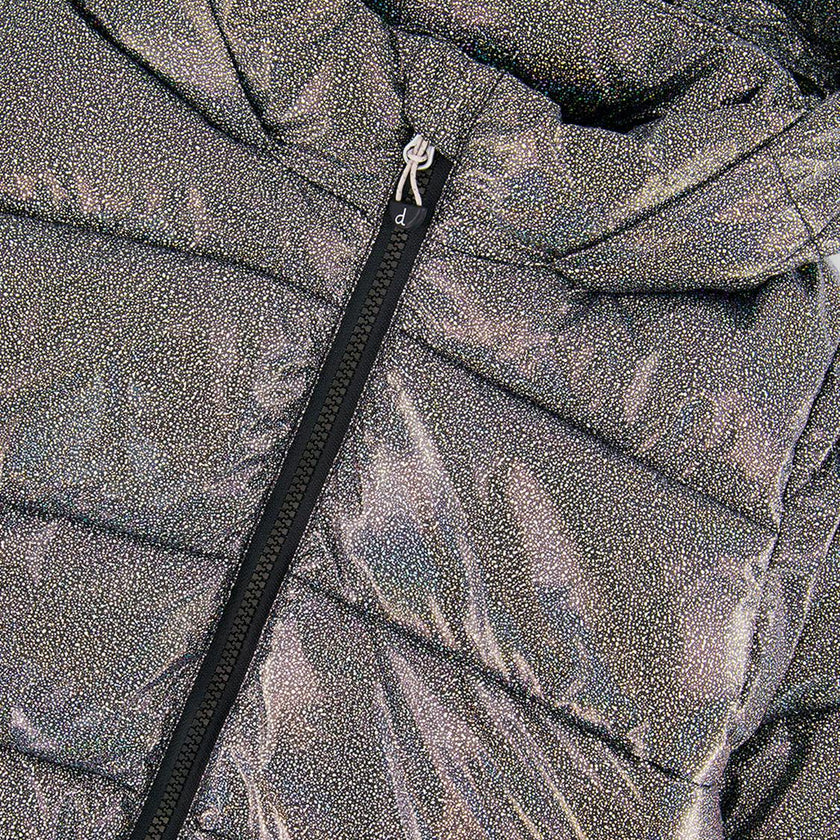 Winter Puffy Jacket Black Glitter