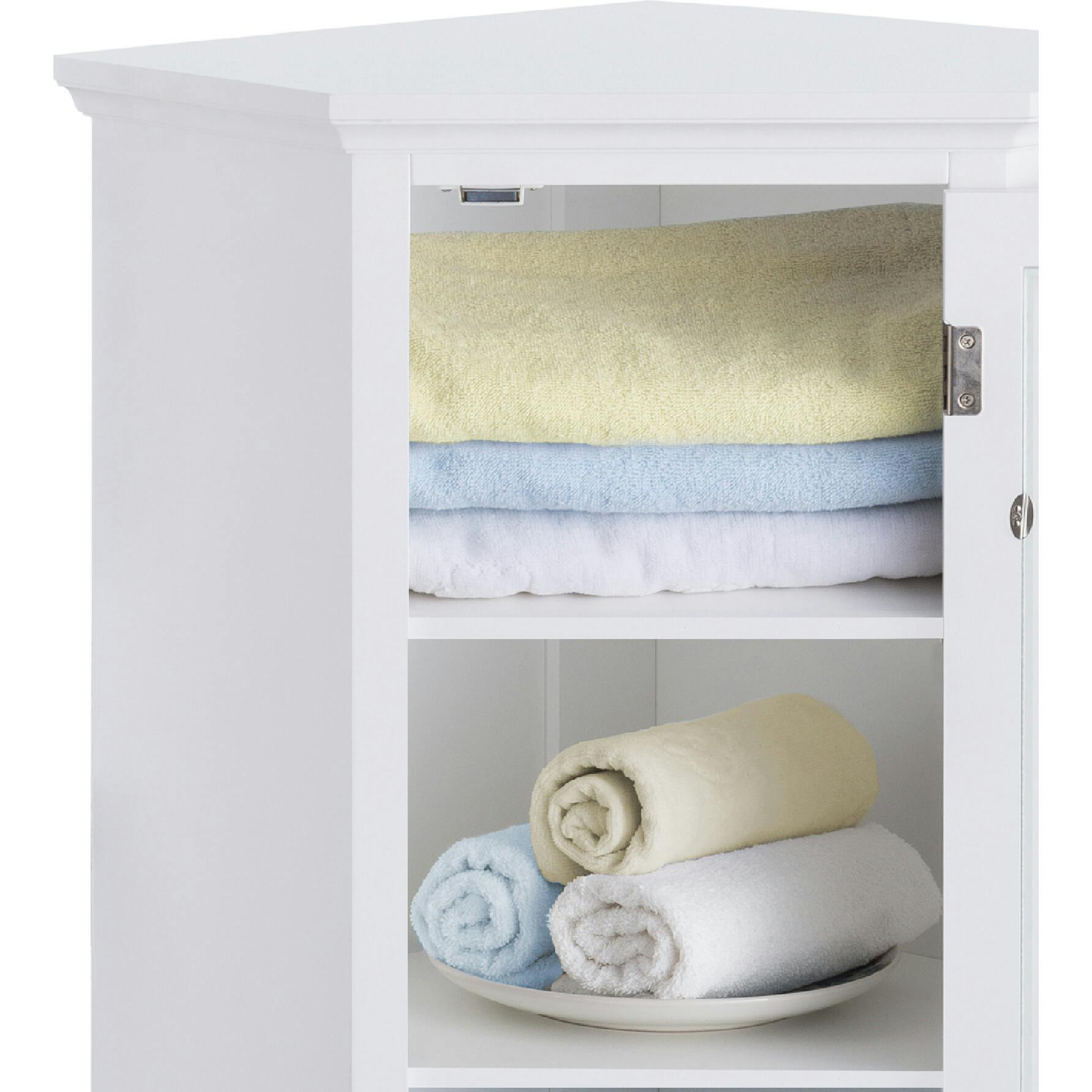 Madison Wooden Corner Floor Cabinet with Glass Door