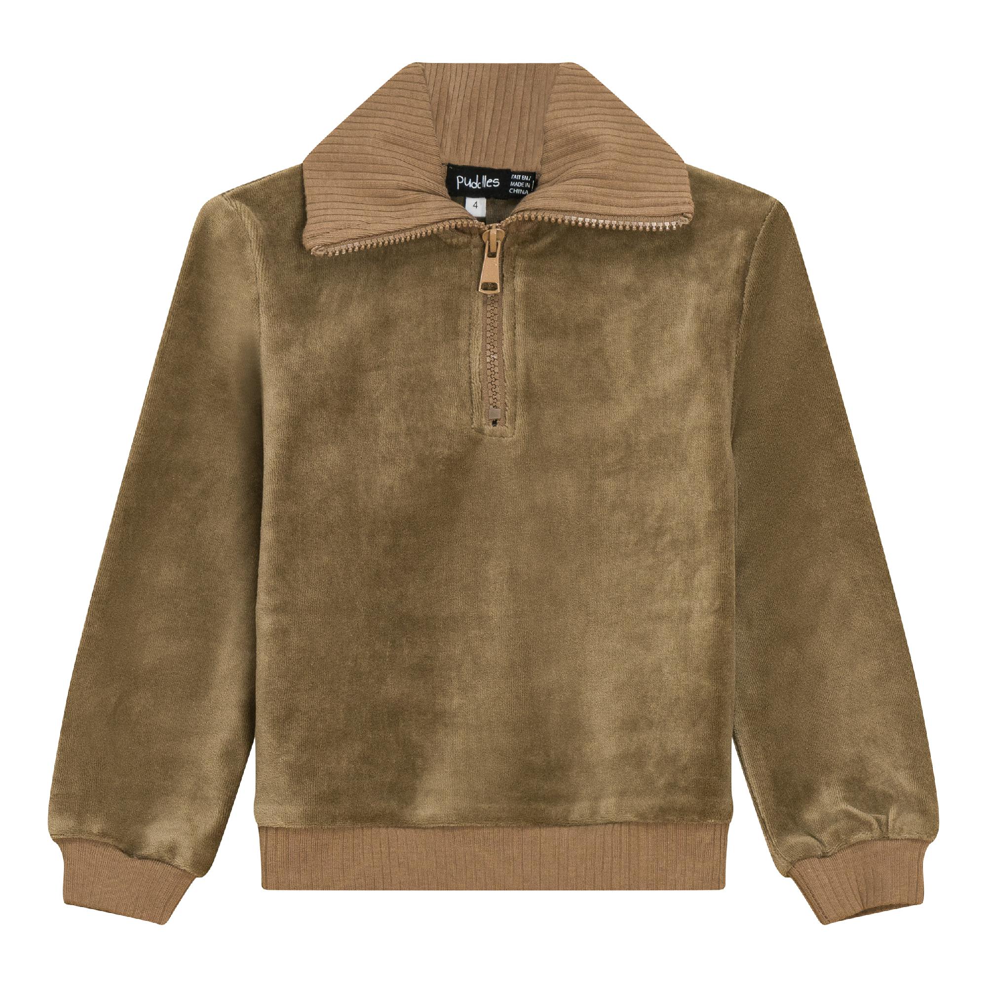 Velour Zip Up Top