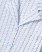 The Olivia Wide Leg Pima Pajama Set in Periwinkle Stripe