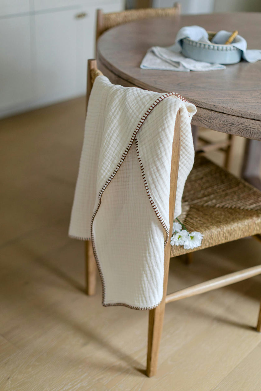 4 Layer Muslin Blanket (Brown, Pink)