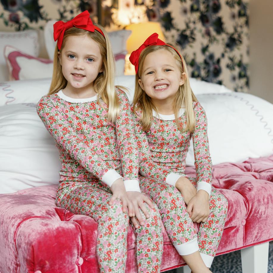 Ava Girls' Pajama Pant Set - Floral Noel