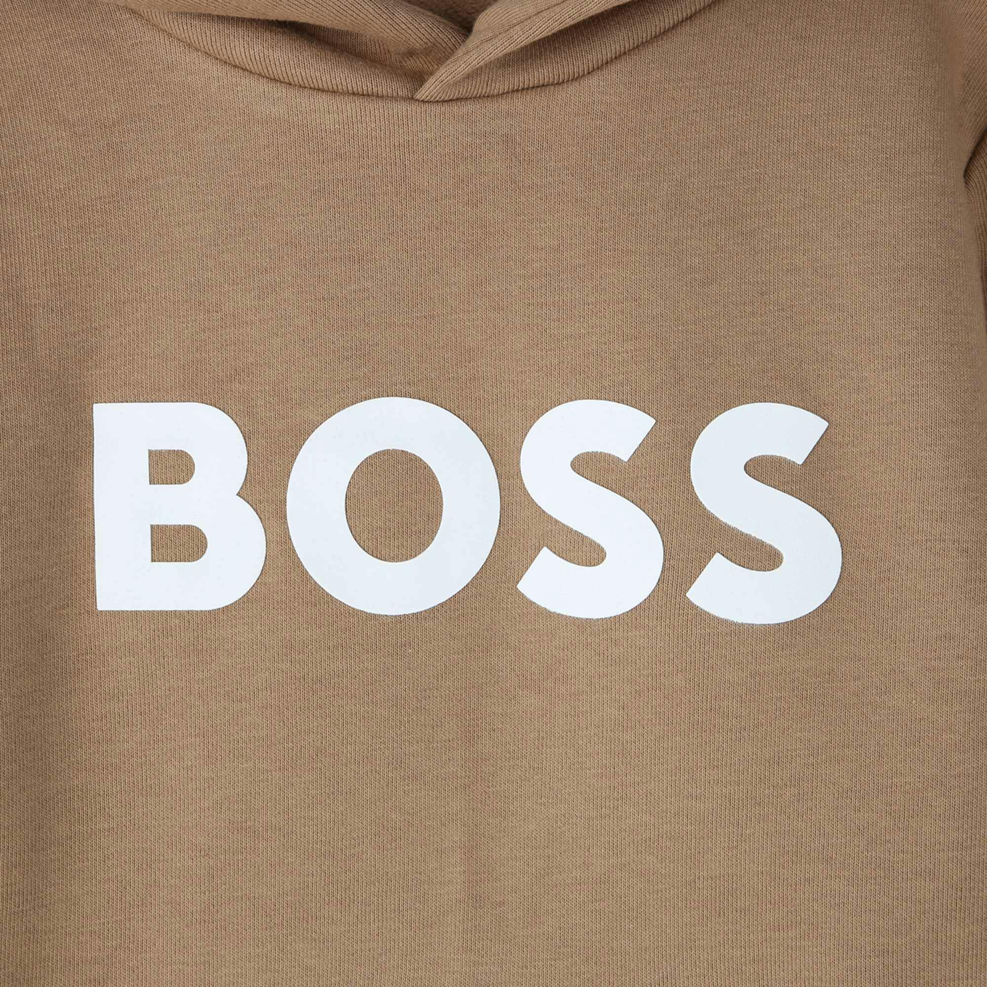 Beige Logo Hooded Sweatshirt