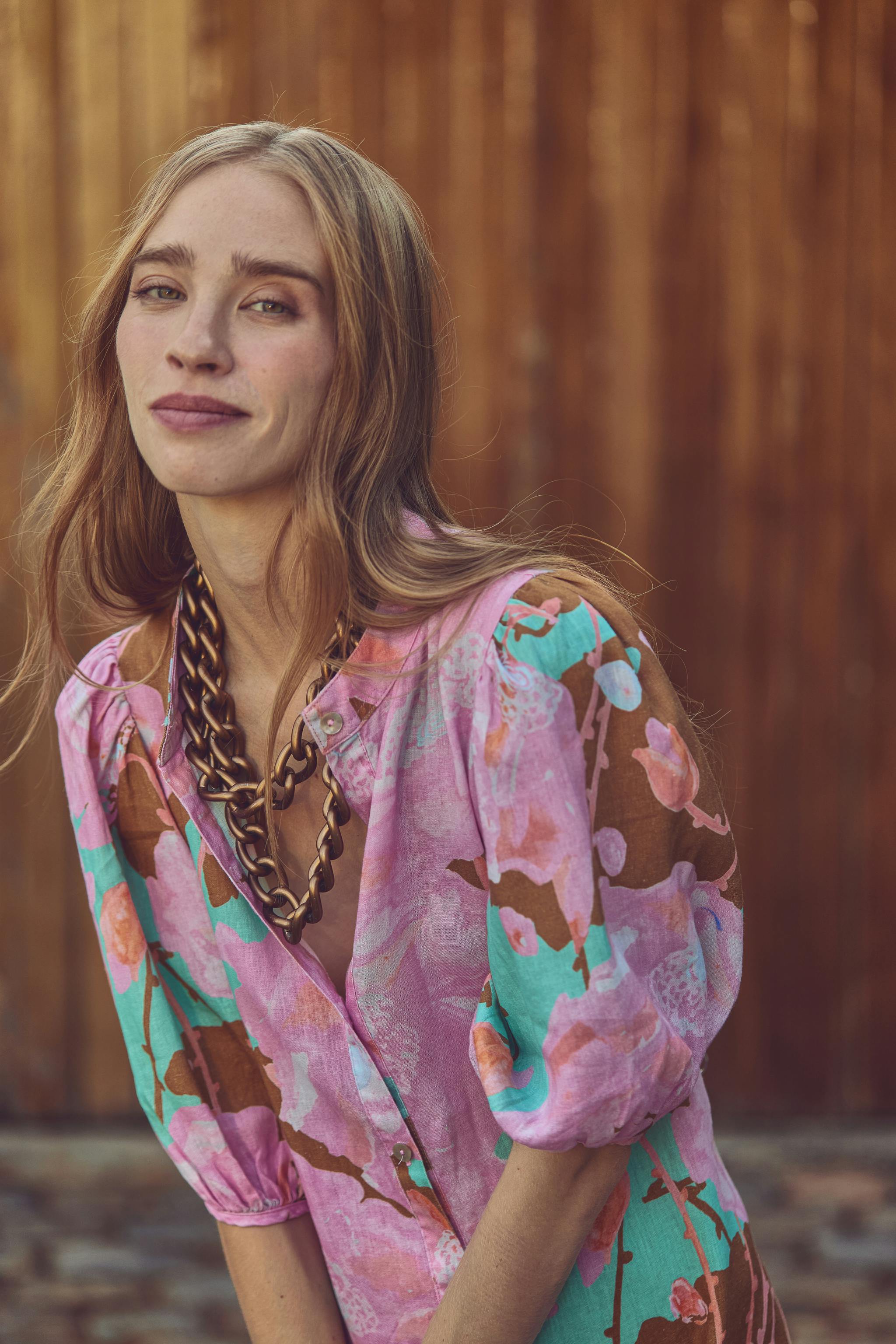 Bubble Linen Dress - Aquarela