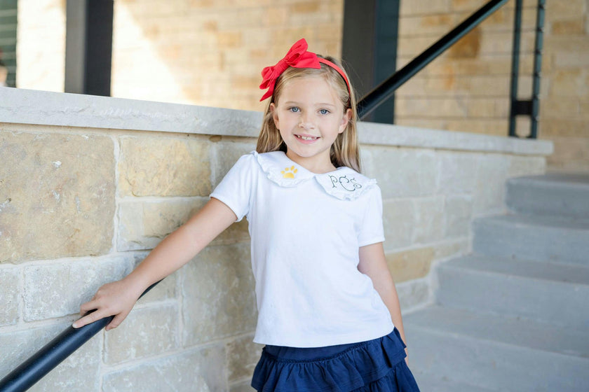 Maggie Girls' Tiered Pima Cotton Skirt Navy