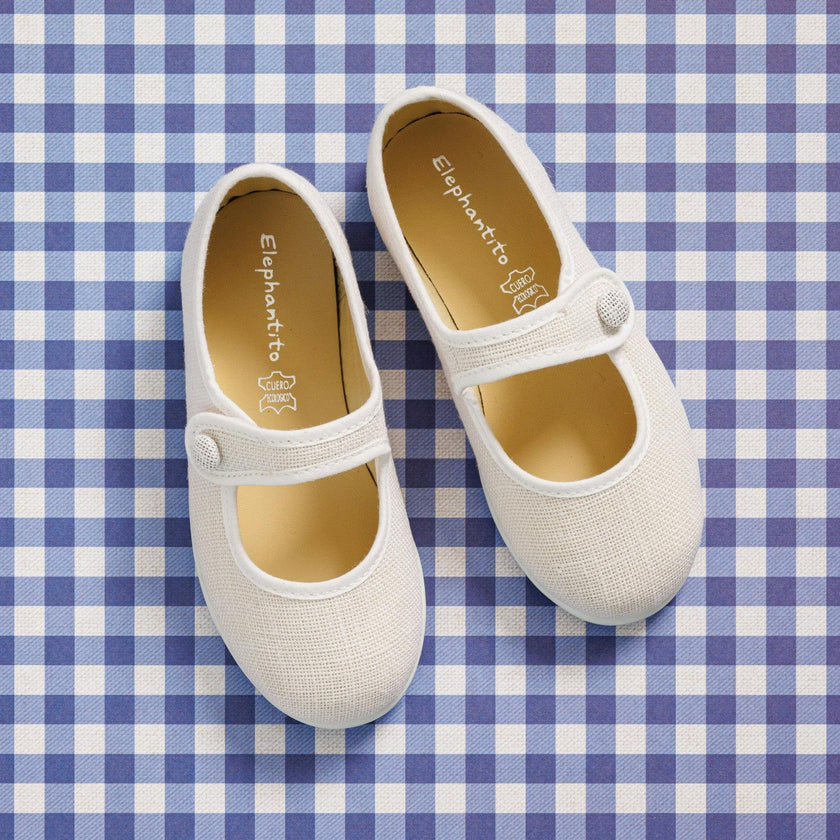 Linen Mary Jane | White