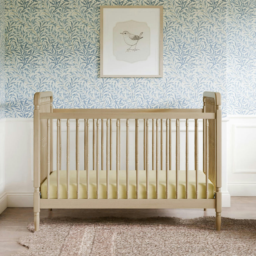 Liberty 3-in-1 Convertible Spindle Crib w/Toddler Bed Conversion Kit in Washed Pine
