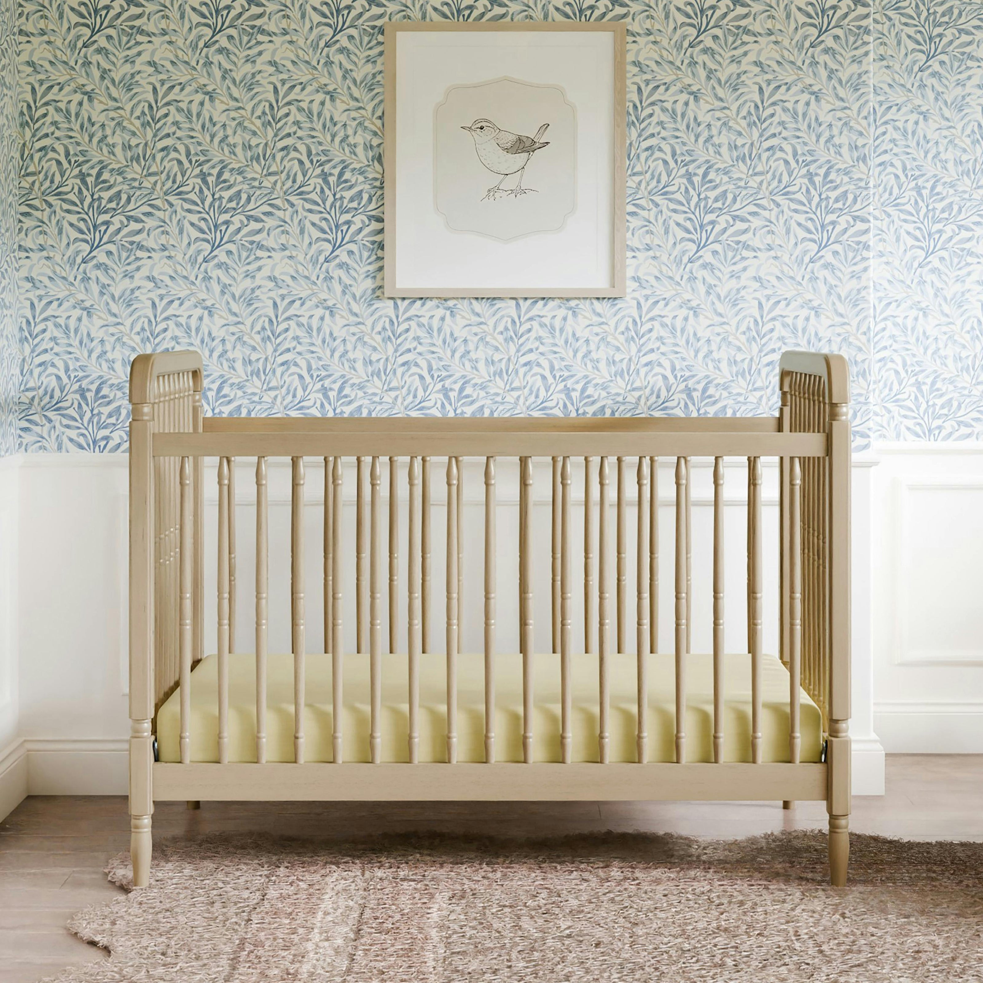 Liberty 3-in-1 Convertible Spindle Crib w/Toddler Bed Conversion Kit in Washed Pine