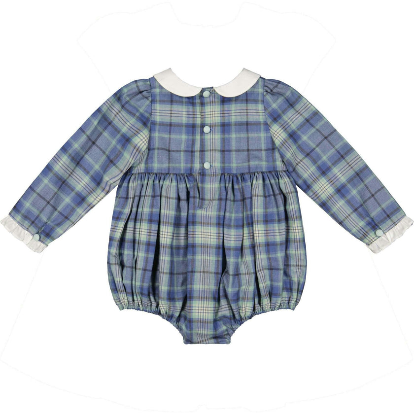 Heidi Blue Tartan Baby Romper