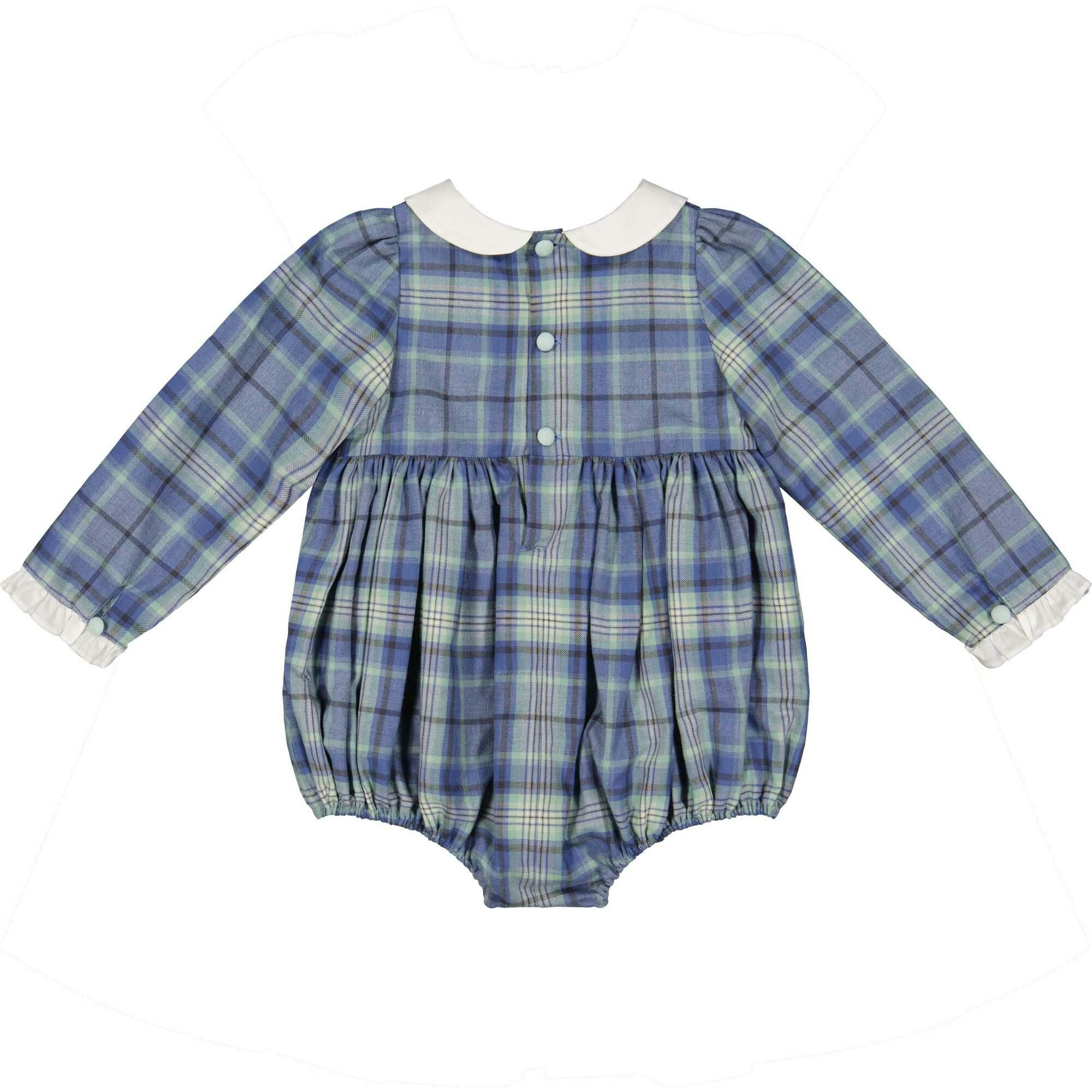 Heidi Blue Tartan Baby Romper