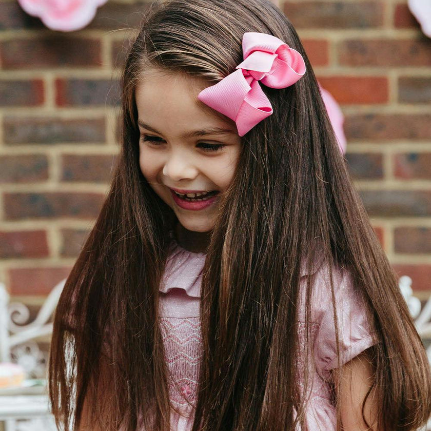 Extra Large Bow Hair Clip in Dusky Pink