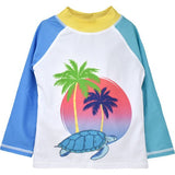 UPF 50+ Graphic Rash Guard Swim Top - F