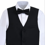 Black Serge Formal Vest & Bow Tie Suit Set