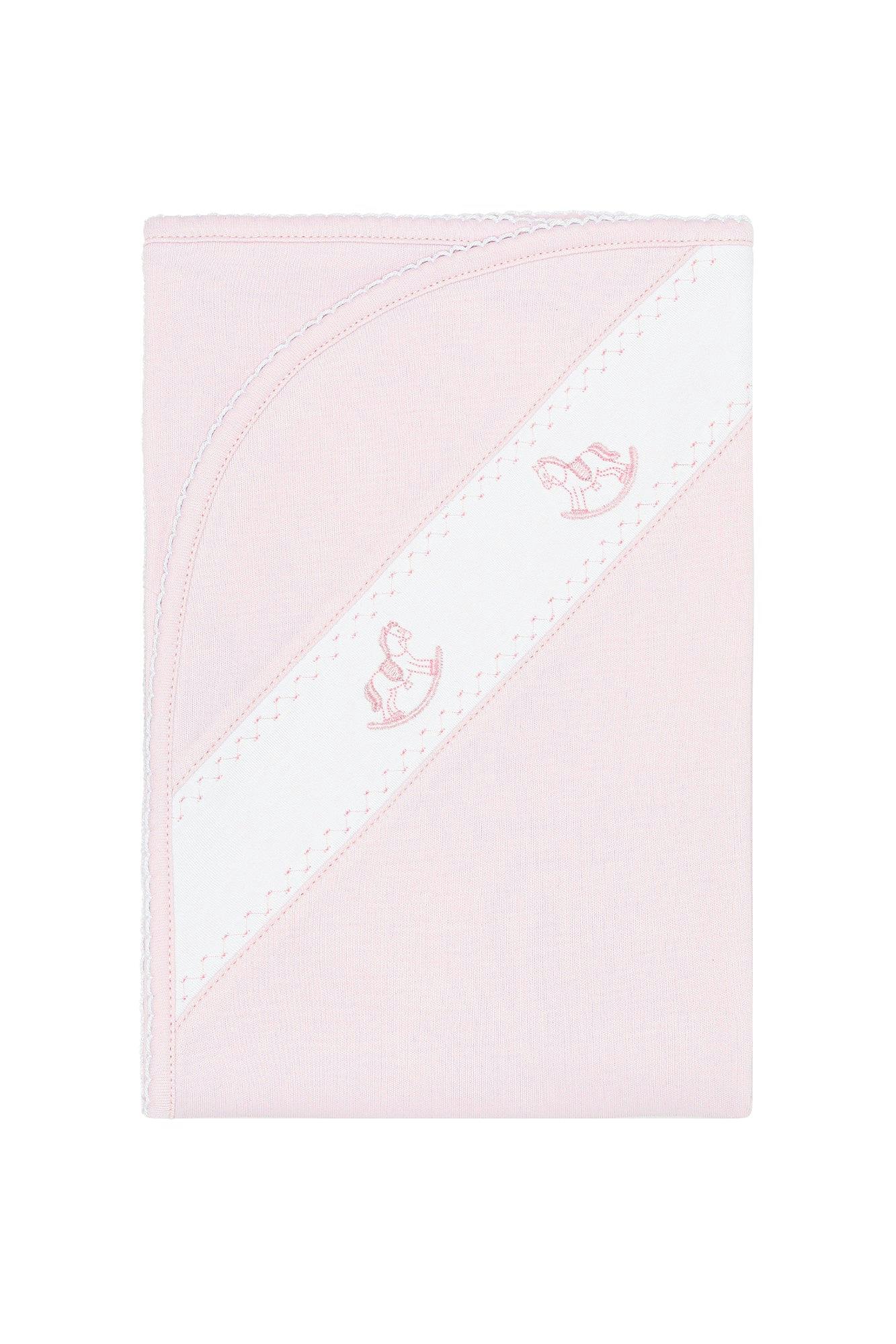 Pink Rocking Horse Embroidered Blanket