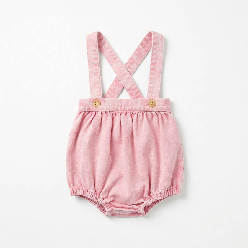 Baby Girls Washed Denim Romper