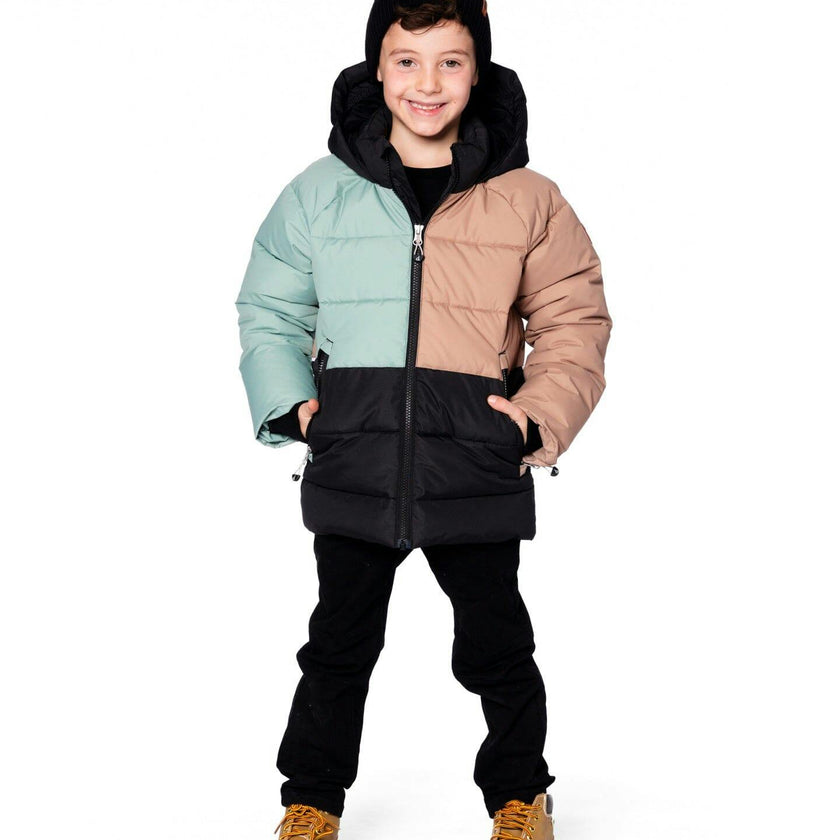 Colorblocked Puffy Winter Coat