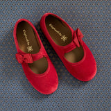 Velvet Bow Mary Jane | Red