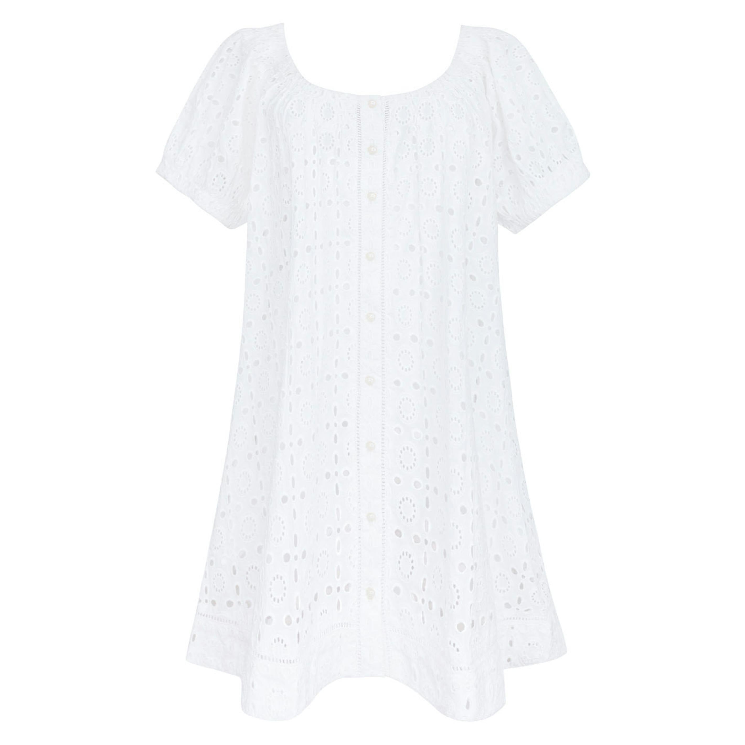 women's white eyelet coverup