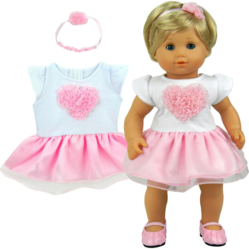 15" Doll Heart Tank Dress w/ Tulle Skirt