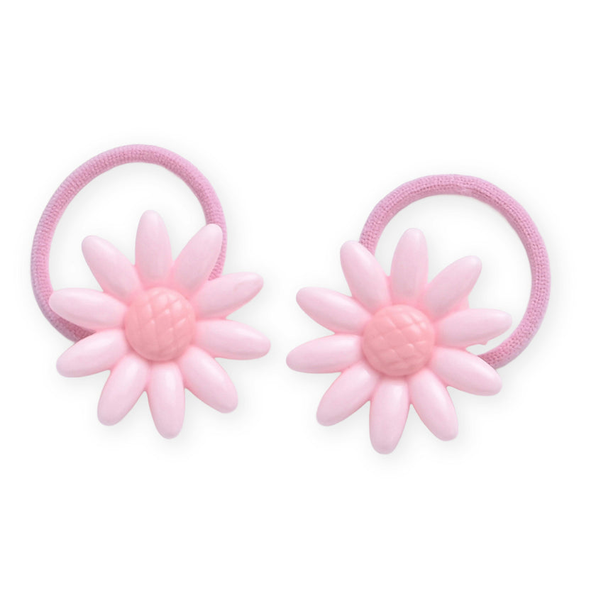 Button & Flower Hair Tie Set