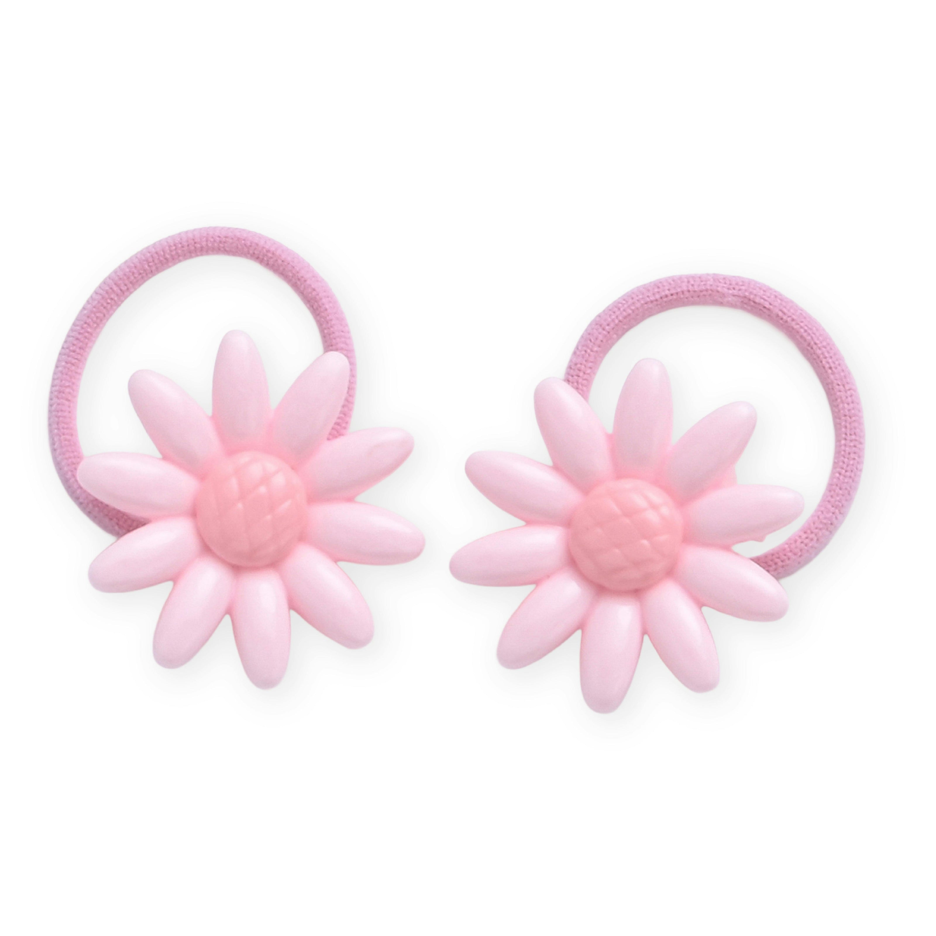 Button & Flower Hair Tie Set