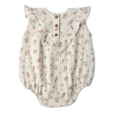Organic Sleeveless Ruffle Bubble Romper - Blush Floral