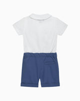 The Rupert Smocked Set in French Navy