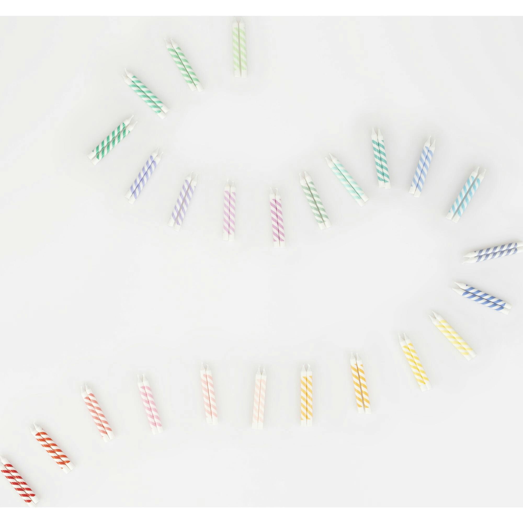Rainbow Striped Mini Candles