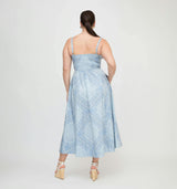 The Margot Dress - Dusty Blue Paisley Scarf