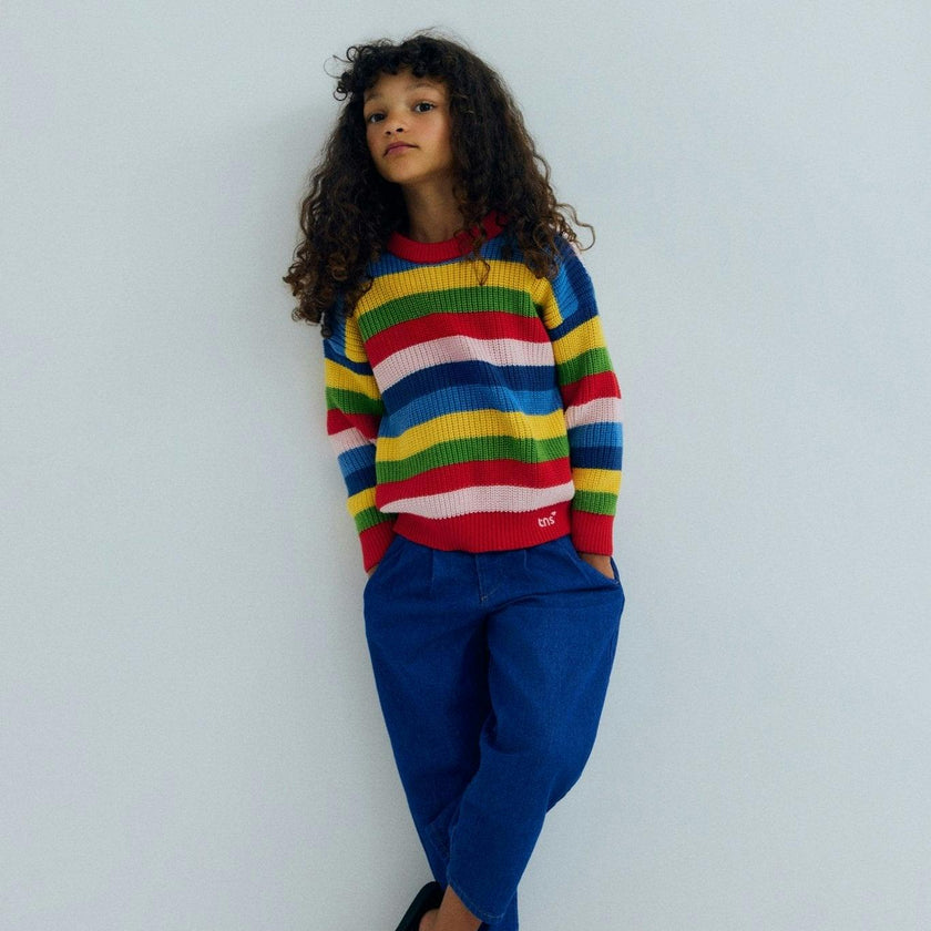 Canela Jumper Tulip Red Multicolor Stripes